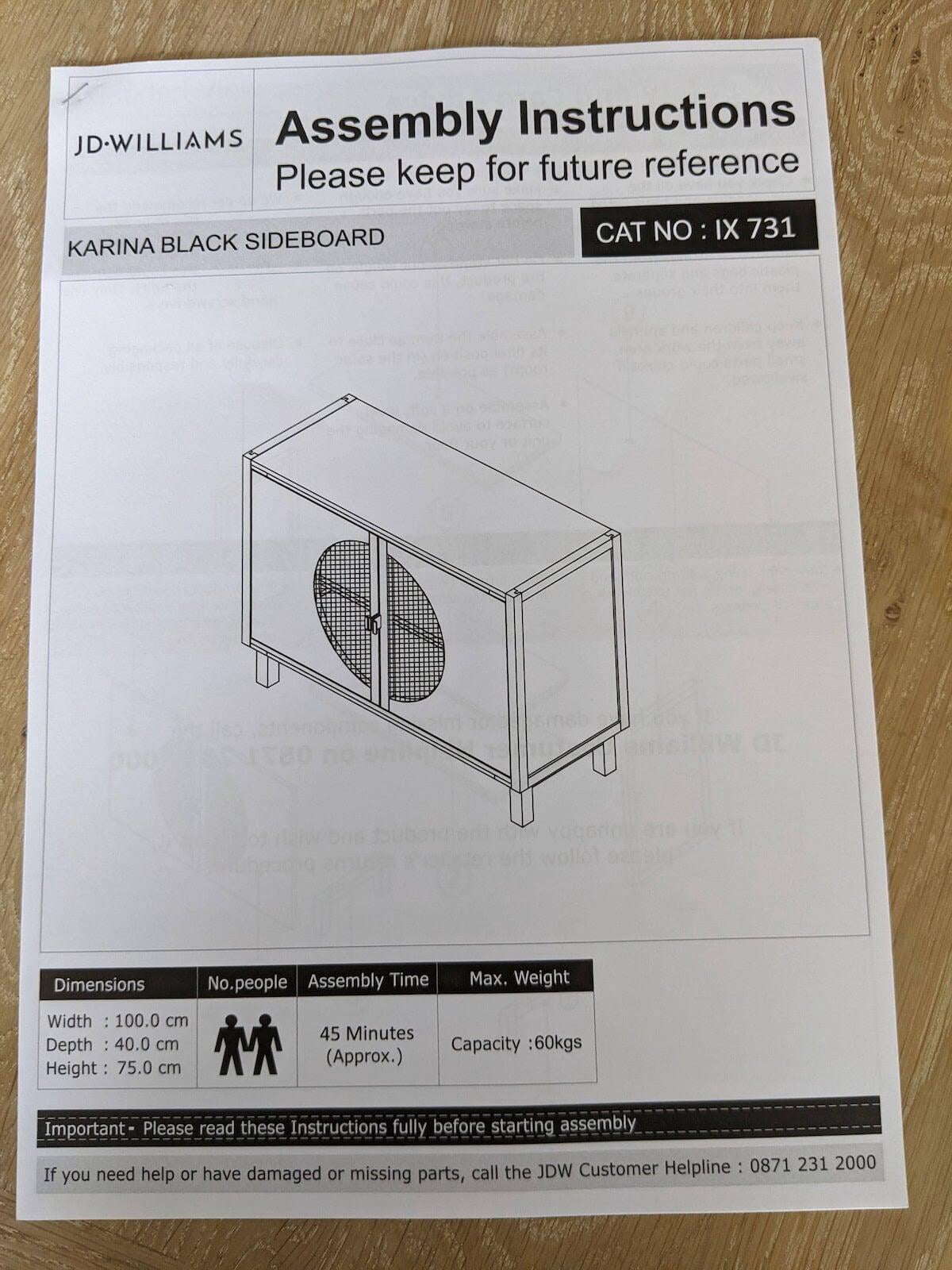 Furniture Assembly - read the instructions